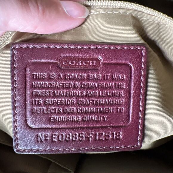 Coach Leatherware est 1941 Signature Canvas and Leather Shoulder Handbag EUC - Picture 14 of 15